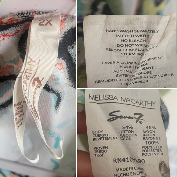 Melissa McCarthy Seven7 Floral Boho Cardigan Open Front Drape Green Fall Sz 2X - Picture 10 of 10